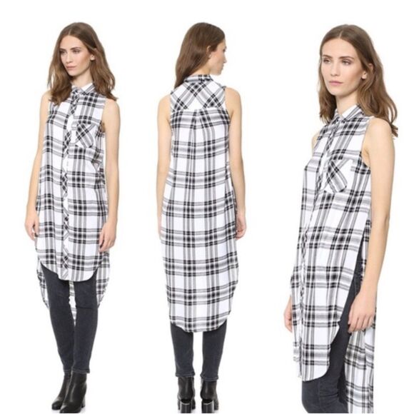 Rails Button Jordyn Sleeveless Front Side Split Long Tunic Women’s Small - Picture 3 of 16